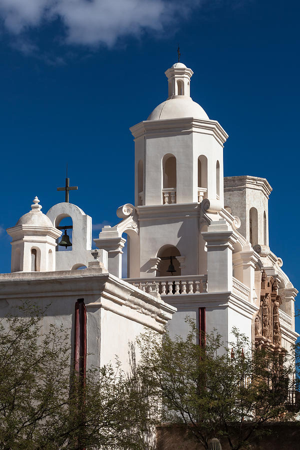 Crosses And Bells At San Xavier del Bac Photograph by Ed Gleichman