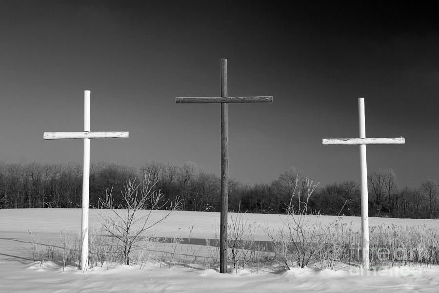 Crosses in Snow Photograph by Jim West