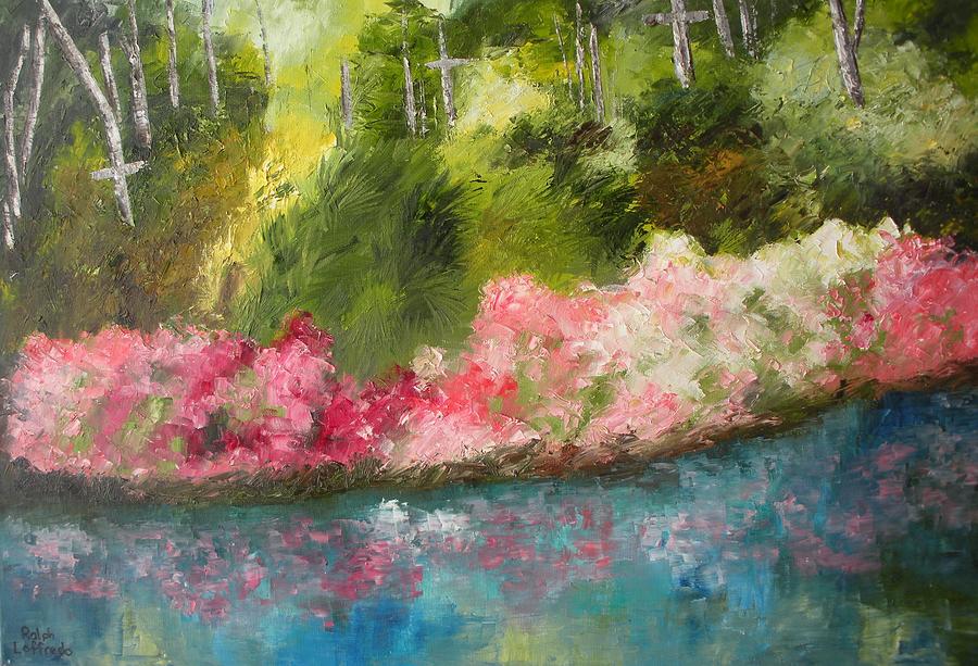 Crosses Of The Azalea Forest Painting by Ralph Loffredo