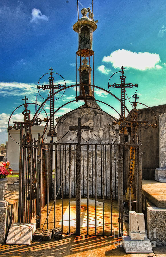New Orleans Photograph - Crosses Tomb in Greenwood Cemetery New Orleans by Kathleen K Parker