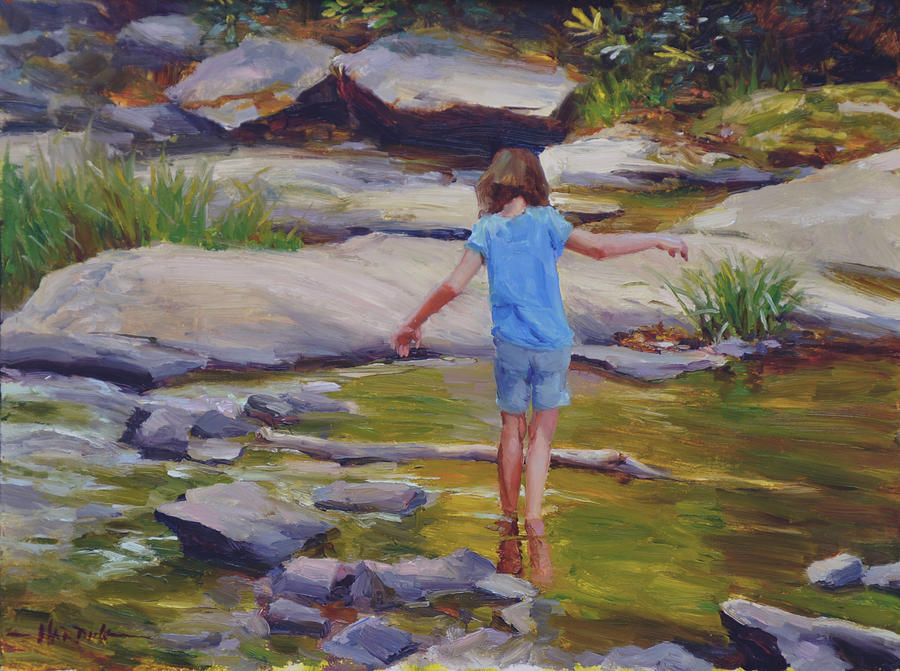Nature Painting - Crossing Creek by Scott Harding
