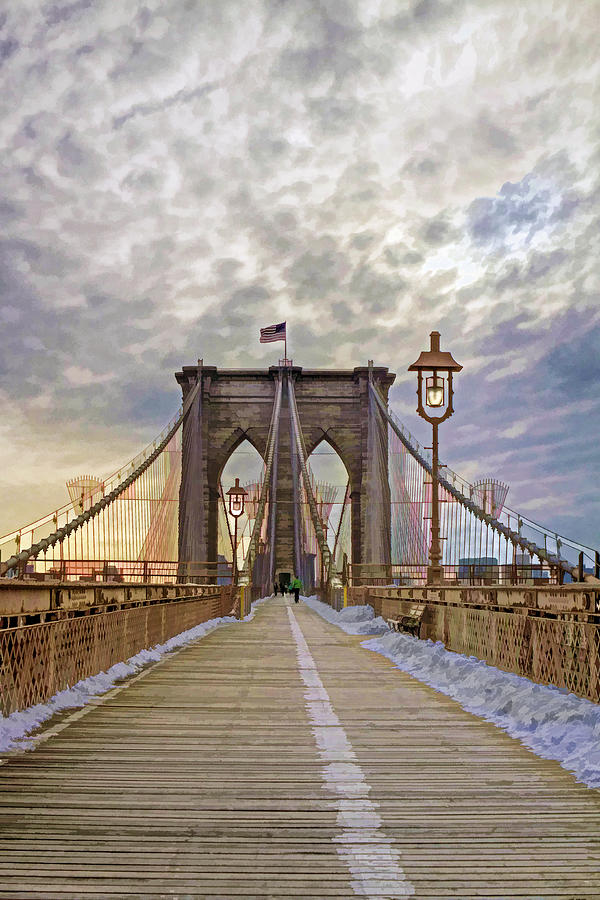 Crossing the Brooklyn Bridge II Photograph by Jerry Gammon