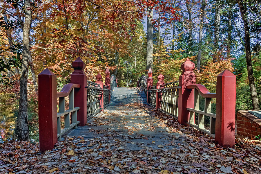Fall Photograph - Crossing the Crim Dell Bridge II by Jerry Gammon