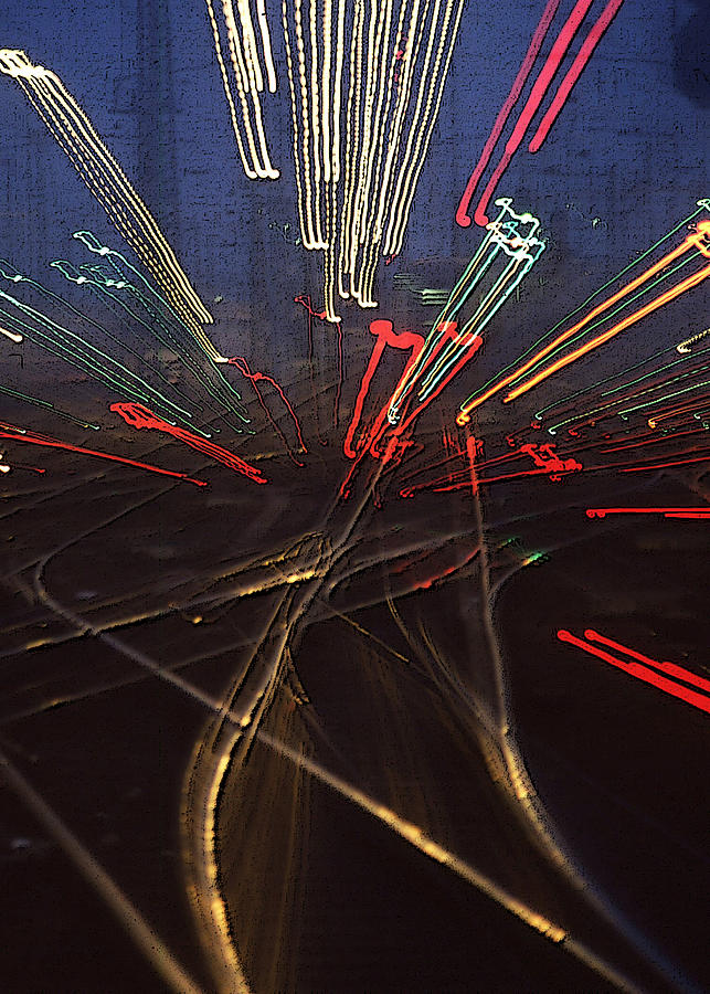 Train Mixed Media - Crossing the points at night by Anthony Dalton