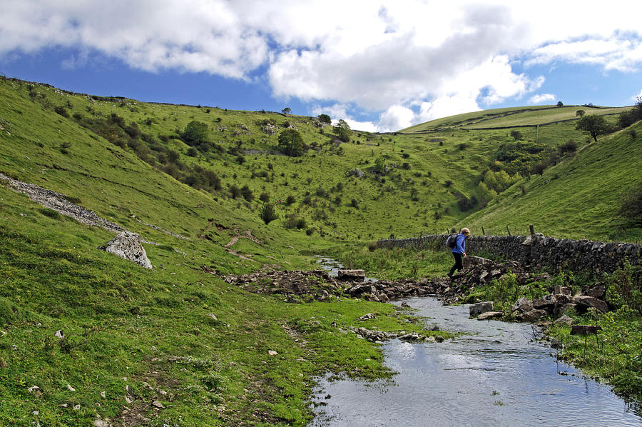 Crossing the Stream in Cressbrook Dale Photograph by Rod Johnson