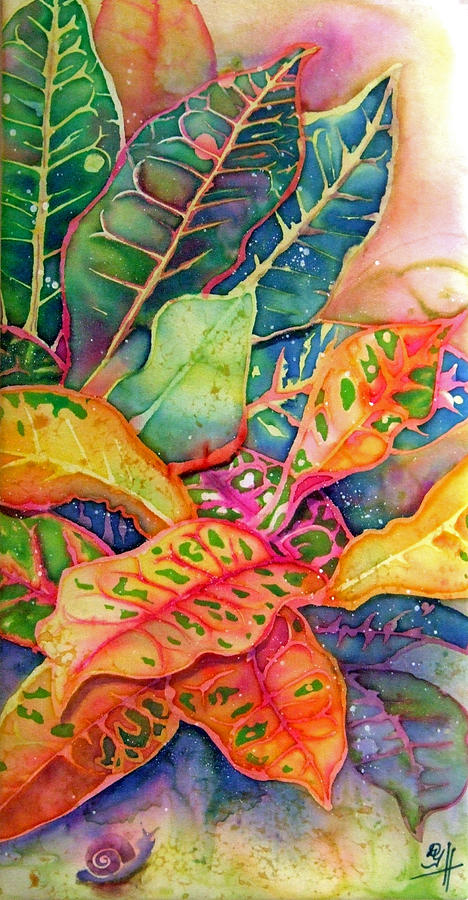 Vibrant Painting - Croton Series I by Deborah Younglao