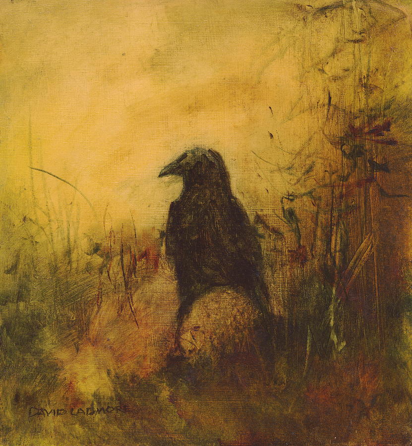 Crow 7 Painting by David Ladmore