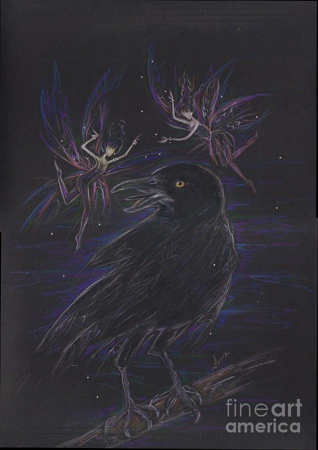 Crow About Drawing by Dawn Fairies