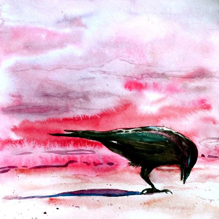 Crow Painting - Crow At Dawn by Beverley Harper Tinsley