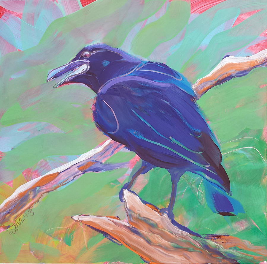 Crow in the Tree 2 Painting by Pam Van Londen - Fine Art America