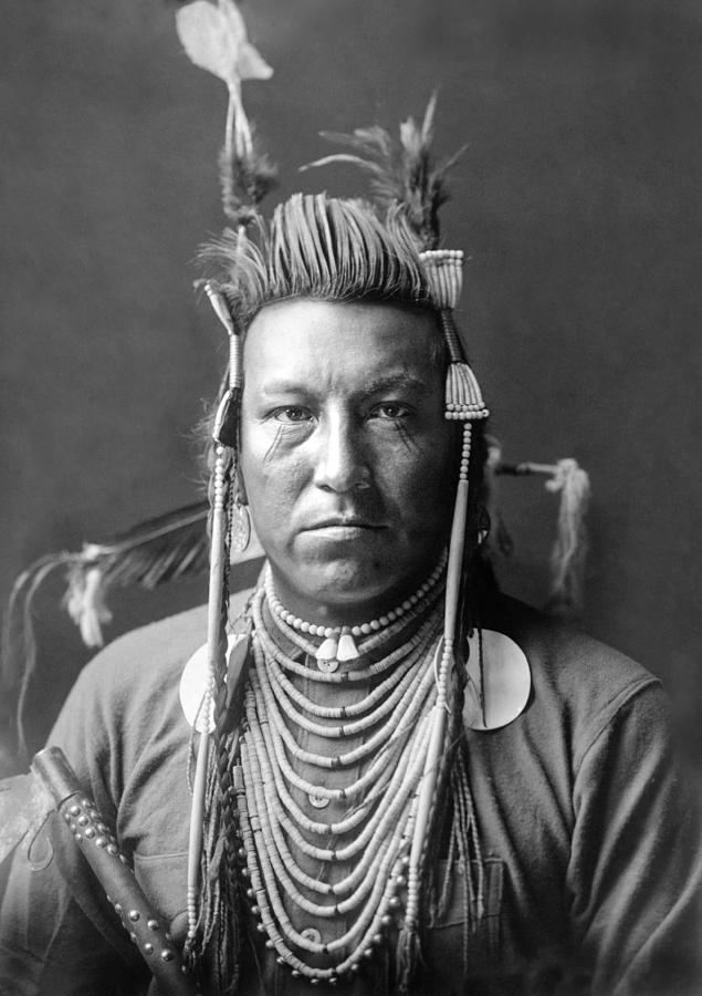 Vintage Photograph - Crow Indian circa 1908 by Aged Pixel