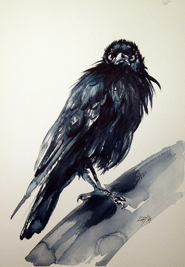 Crow Painting by Kovacs Anna Brigitta