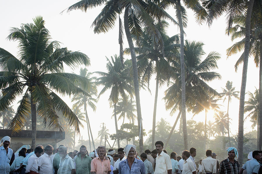 Crowd Of Men Kerala, India Photograph by Gary John Norman
