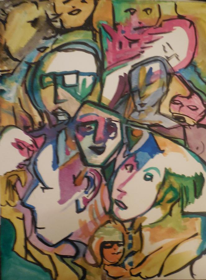 Abstract Painting - Crowd Shot by James Christiansen