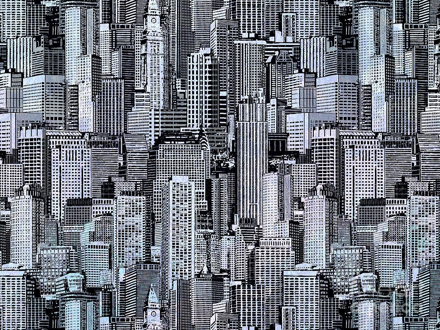 Hong Kong Digital Art - Crowded City by Peter Awax