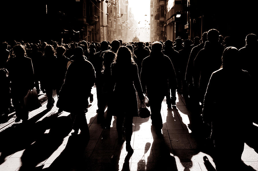Crowded People Walking On Busy Street Photograph by Imagedepotpro