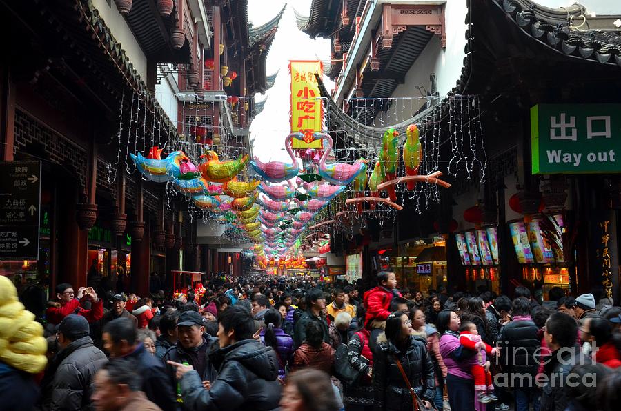 Crowds throng Shanghai Chenghuang Miao Temple over Lunar New Year China Photograph by Imran Ahmed