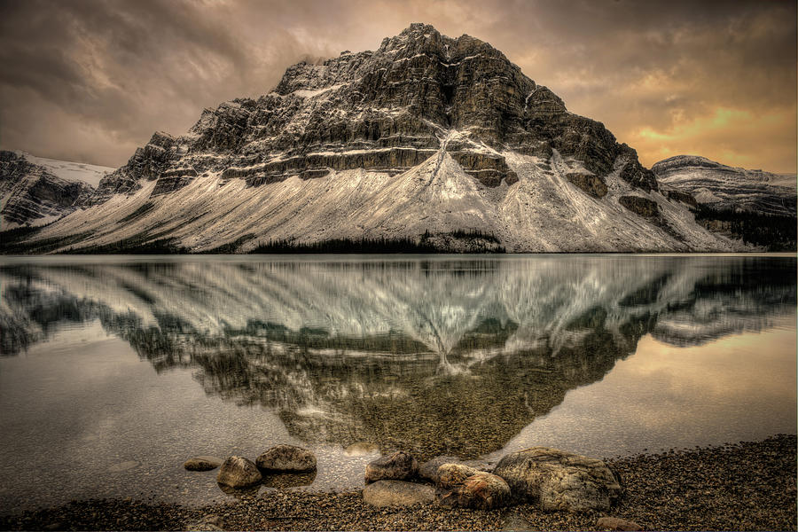 Crowfoot Mountain Reflection Photograph by Howard Kilgour