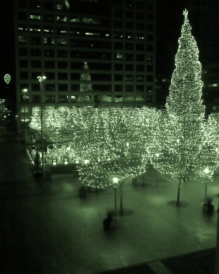 Crown Center Christmas in Kansas City  green Photograph by Elizabeth Sullivan