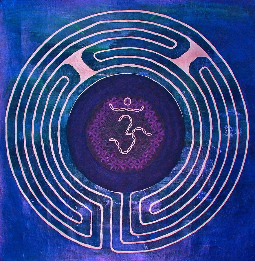 Labyrinth Painting - Crown Chakra Sahasrara Symbol Labyrinth by Folade Speaks