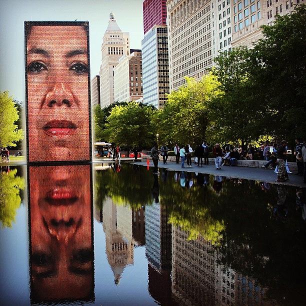Chicago Photograph - Crown Fountain #chicago by Benjy Lipsman