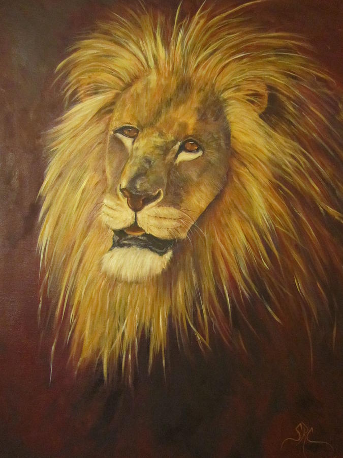 Crown of Courage,lion Painting by Sandra Reeves - Pixels