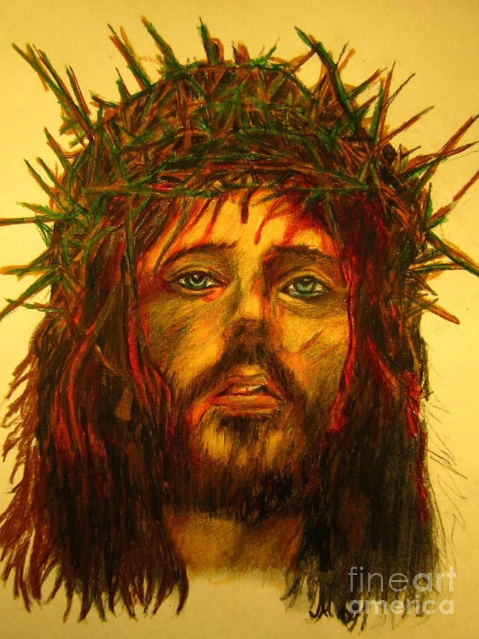 Easter Drawing - Crown of Thorns by John Malone