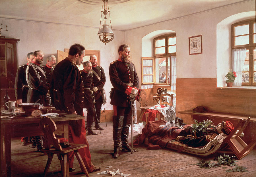 Douay Photograph - Crown Prince Frederick By The Corpse Of General Douay At The Battle Of Wissembourg, 1870 by Anton Alexander von Werner