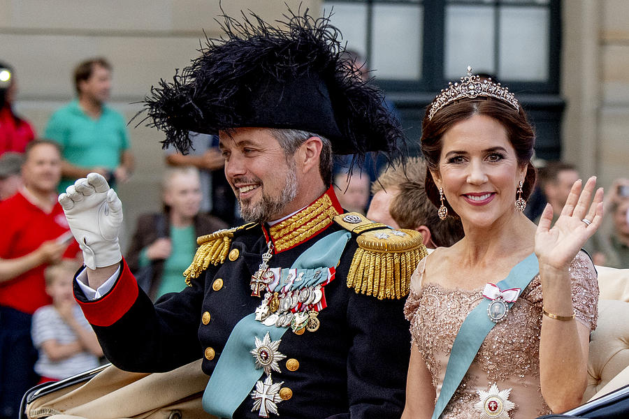 Crown Prince Frederik of Denmark Holds Gala Banquet At Christiansborg Palace Photograph by Patrick van Katwijk