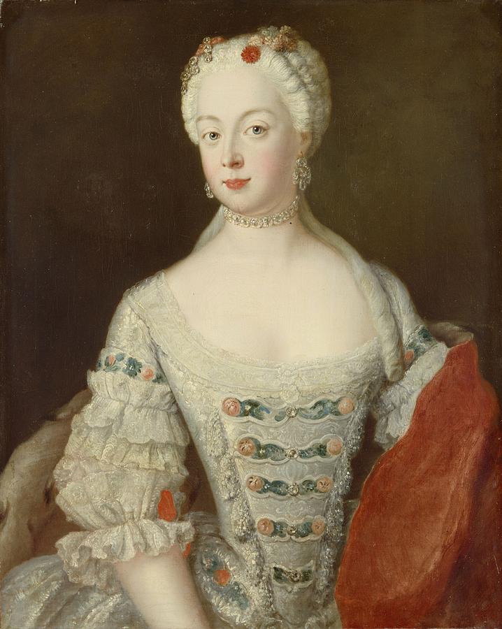 Portrait Photograph - Crown Princess Elisabeth Christine Von Preussen, C.1735 Oil On Canvas by Antoine Pesne