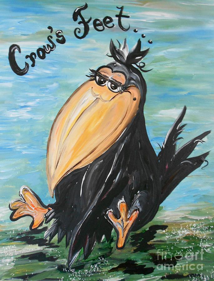 Crow Mixed Media - Just CROWS FEET ... Not Wrinkles by Eloise Schneider Mote