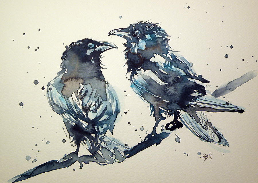 Crow Painting - Crows by Kovacs Anna Brigitta