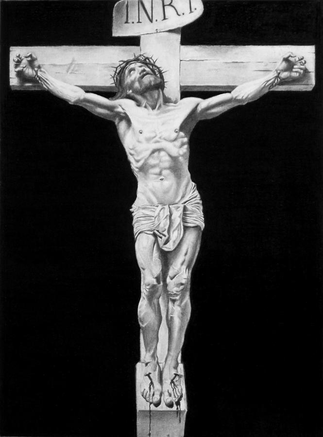 Crucifixion Drawing by Mike OConnell