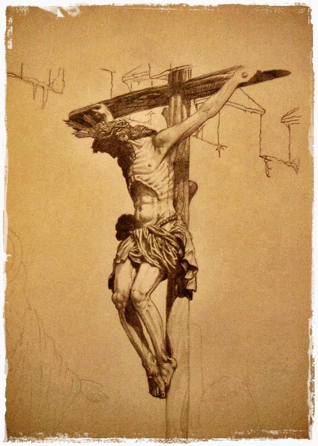Crucifixion of Christ Drawing by Jesus Catalan | Fine Art America