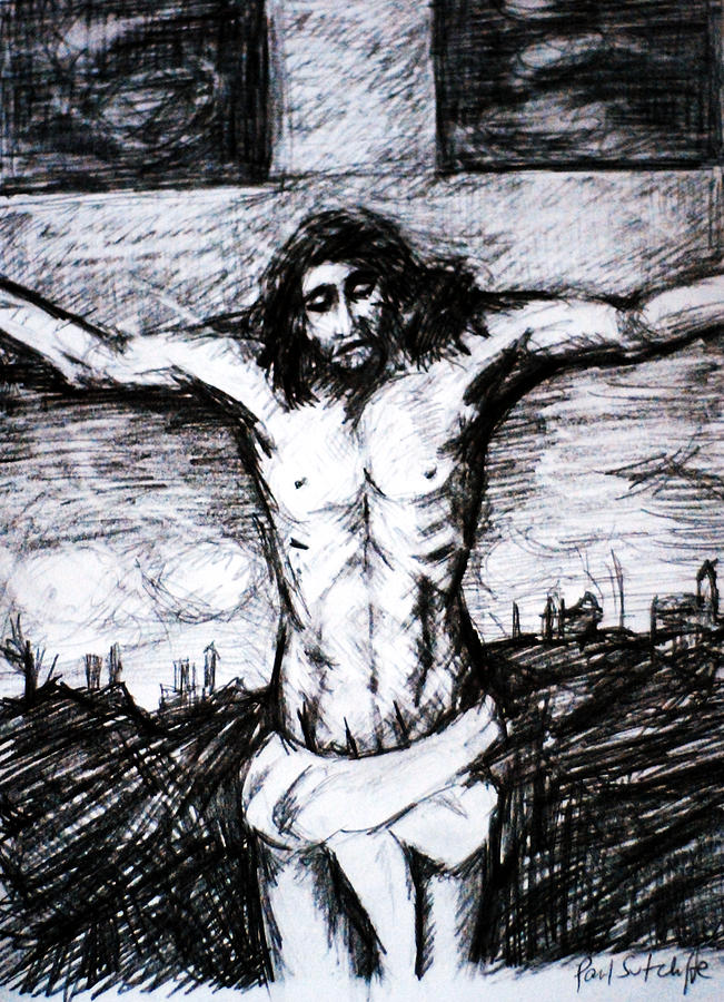 Crucifixion Drawing by Paul Sutcliffe Pixels