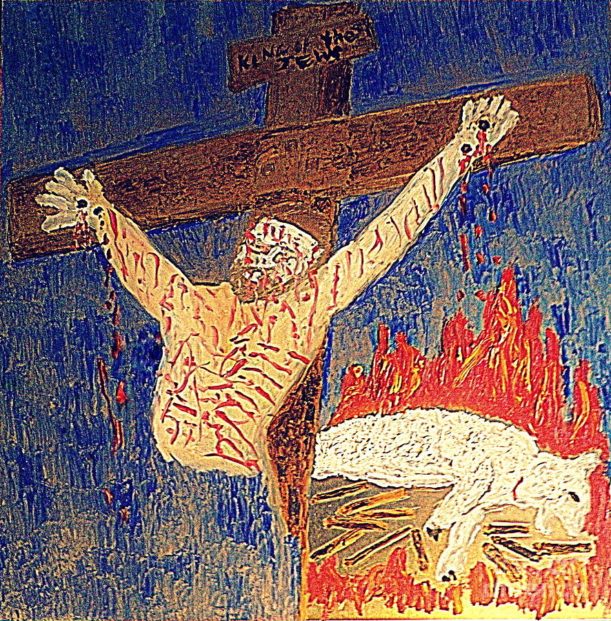 Crucifixion Sacrifice 1 Painting by Richard W Linford