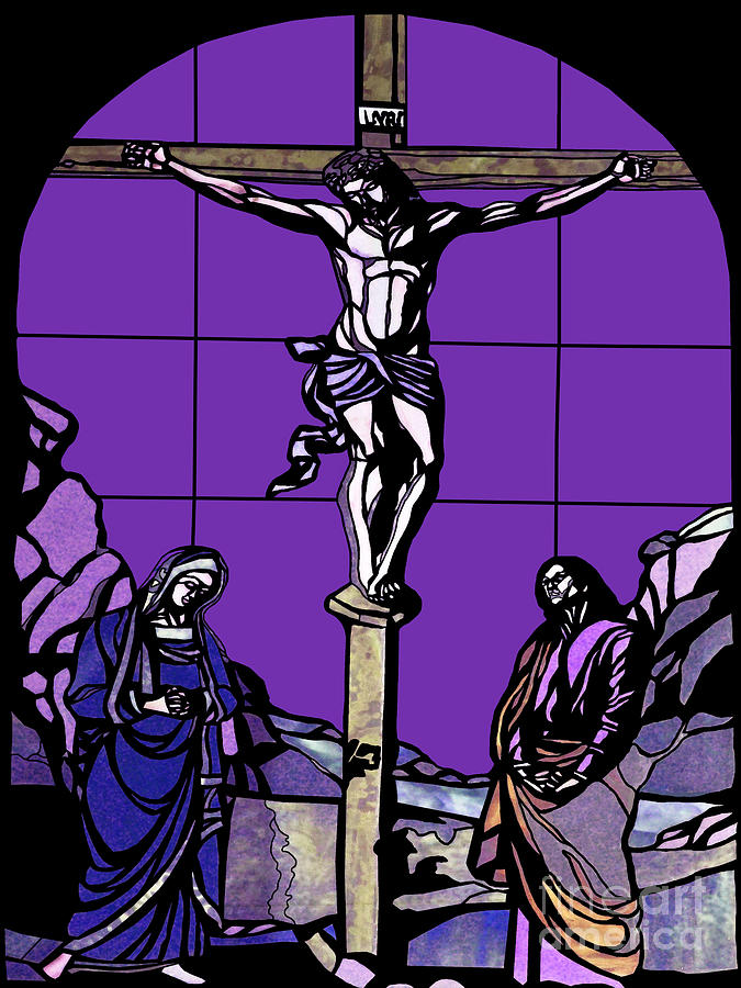 Easter Photograph - Crucifixion Stained Glass by Two Hivelys