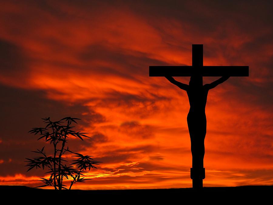 Crucifixion Sunset Silhouette Series Photograph by David Dehner