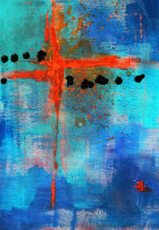Cruciform Abstract Painting by Nancy Merkle