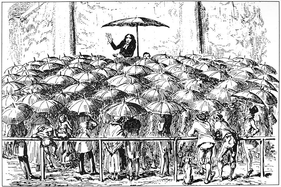 Cruikshank Umbrellas Painting by Granger