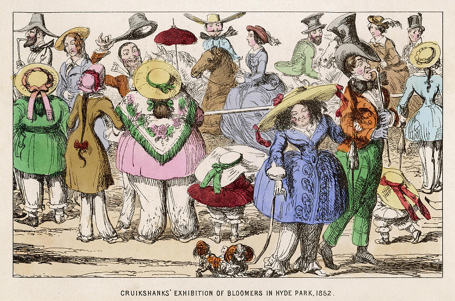 'cruikshank's Exhibition Of Bloomers Drawing by Mary Evans Picture ...