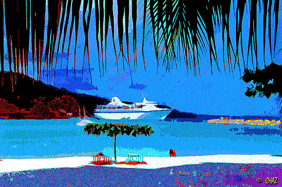 Cruise Ship at Ocho Rios Painting by CHAZ Daugherty