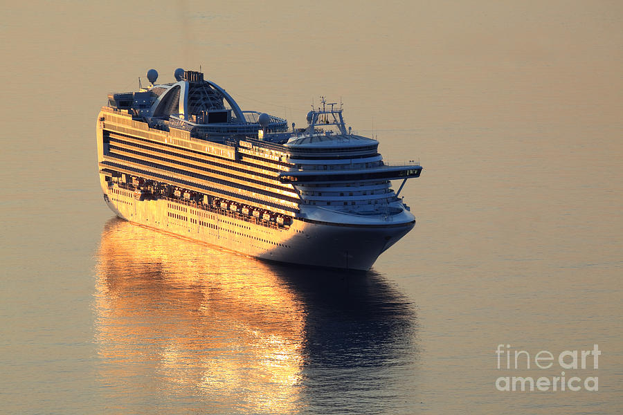 Cruise ship at sunrise Photograph by Matteo Colombo