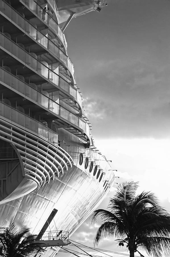Cruise Ship in Black and White Photograph by Jenny Hudson
