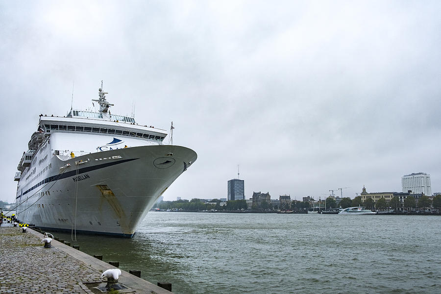 Cruise ship MS Magellan moored in the port of Rotterdam, The Netherlands Photograph by Sjo