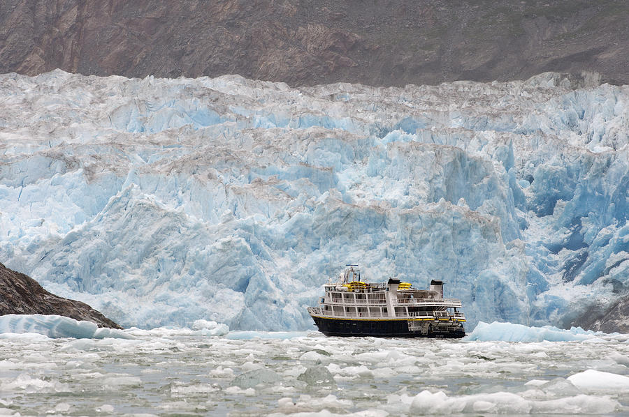 Cruise Ship Near Glacier Alaska Photograph by Flip Nicklin