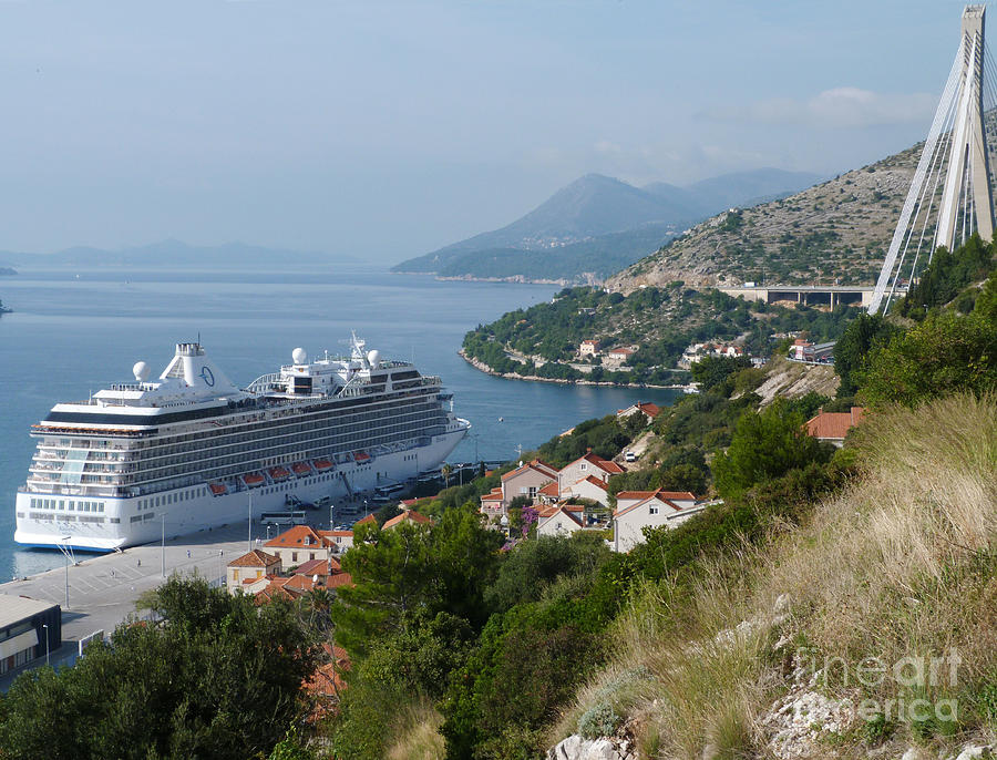 Cruise Ship Riviera - Dubrovnik Photograph by Phil Banks
