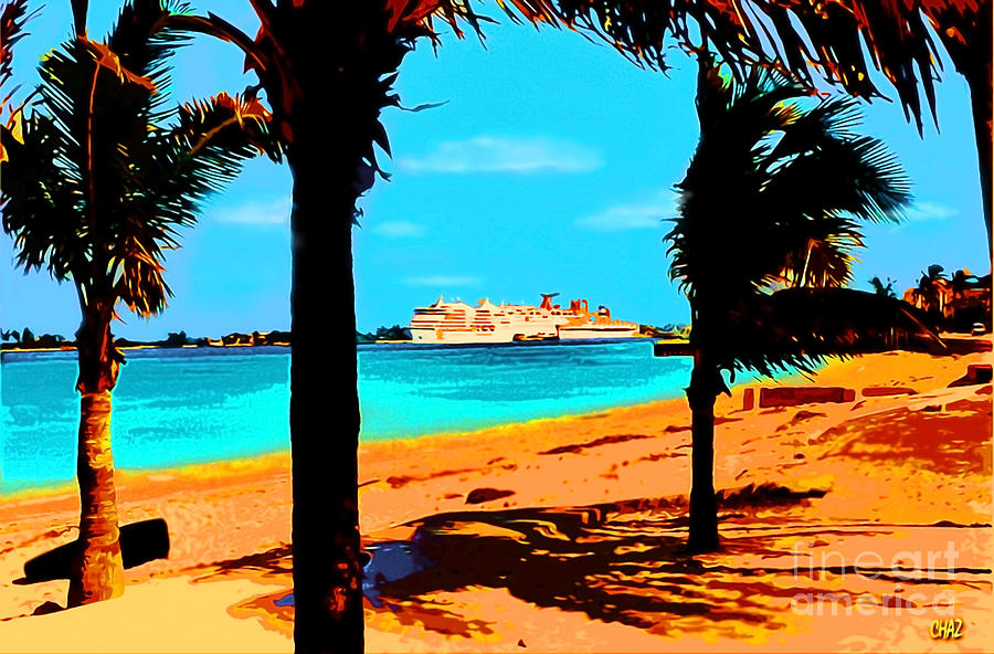 Nassau Painting - Cruise Ships at Nassau by CHAZ Daugherty