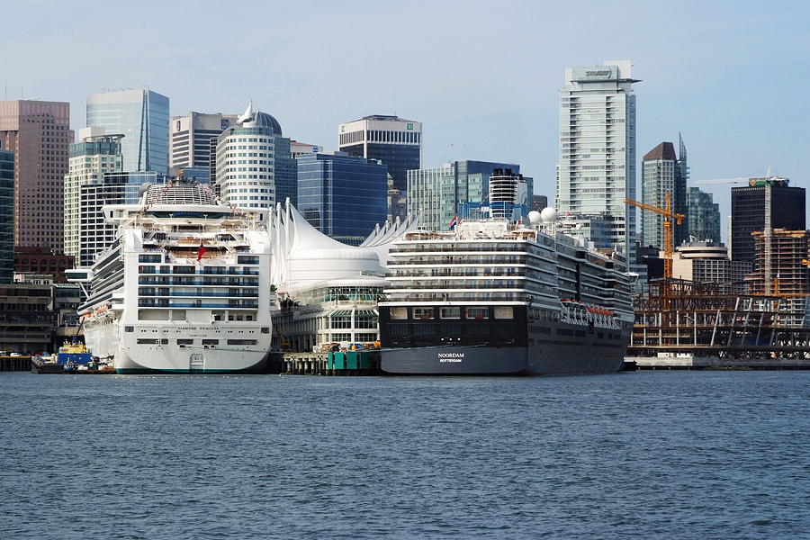 Vancouver Skyline Photograph - Cruise Ships by Devinder Sangha