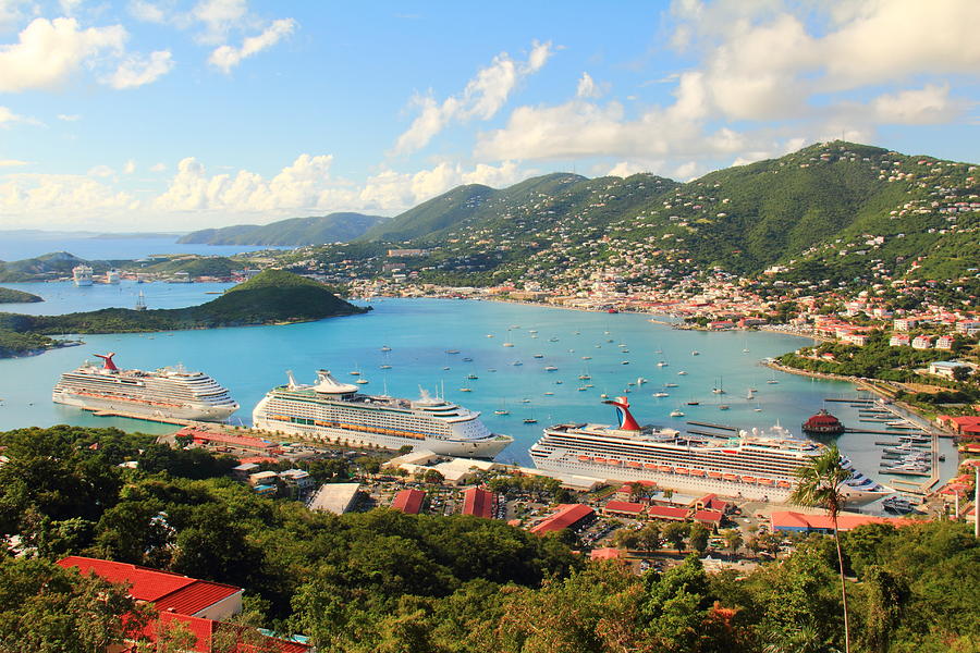 Cruise Ships In St. Thomas Usvi Photograph by Roupen Baker